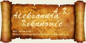Aleksandra Kikanović vizit kartica